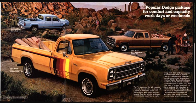 1979 DODGE POWER WAGONS 4-W-D PICKUP TRUCK 8-Page BROCHURE '79 4x4 CATALOG