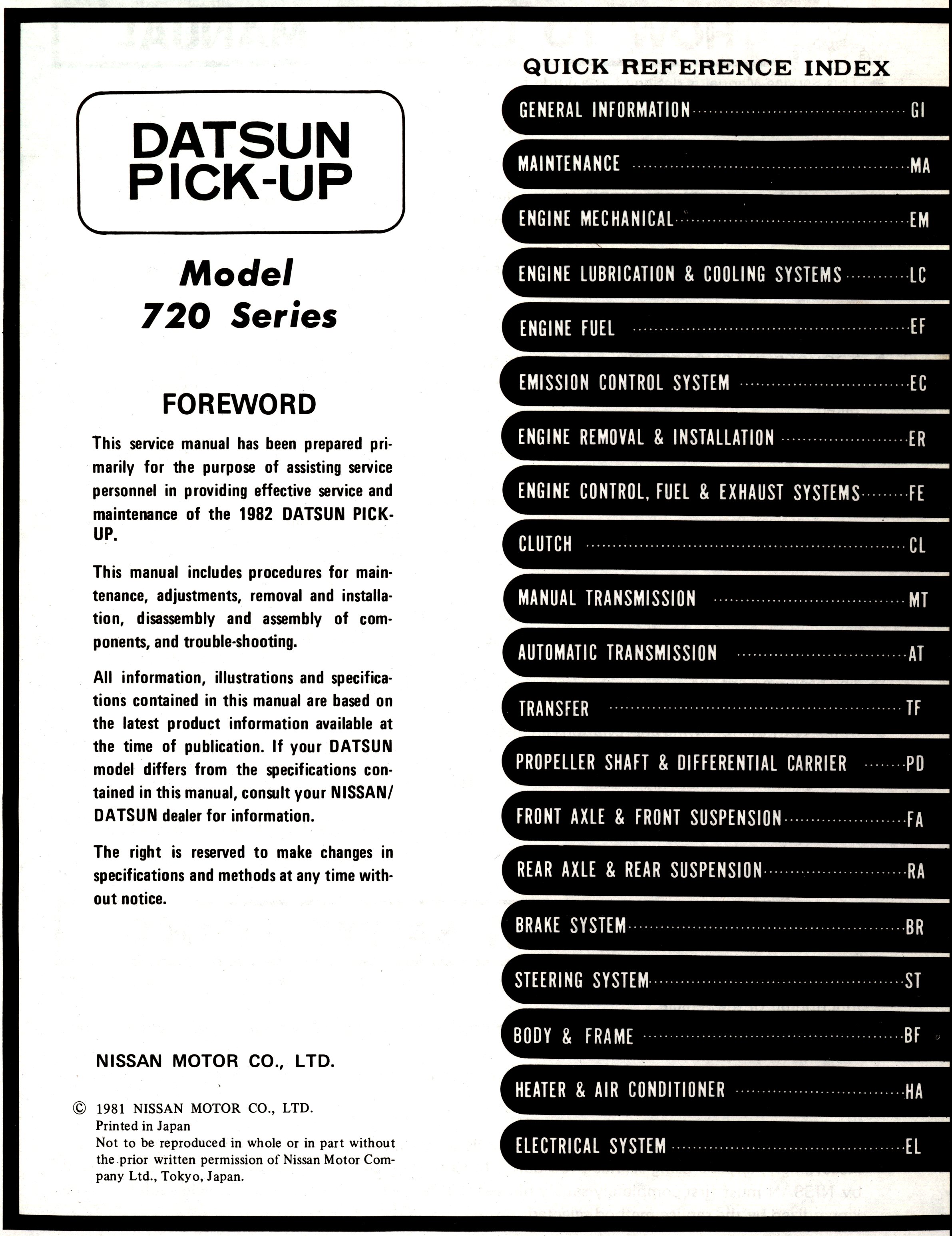 1984 Nissan 720 service manual