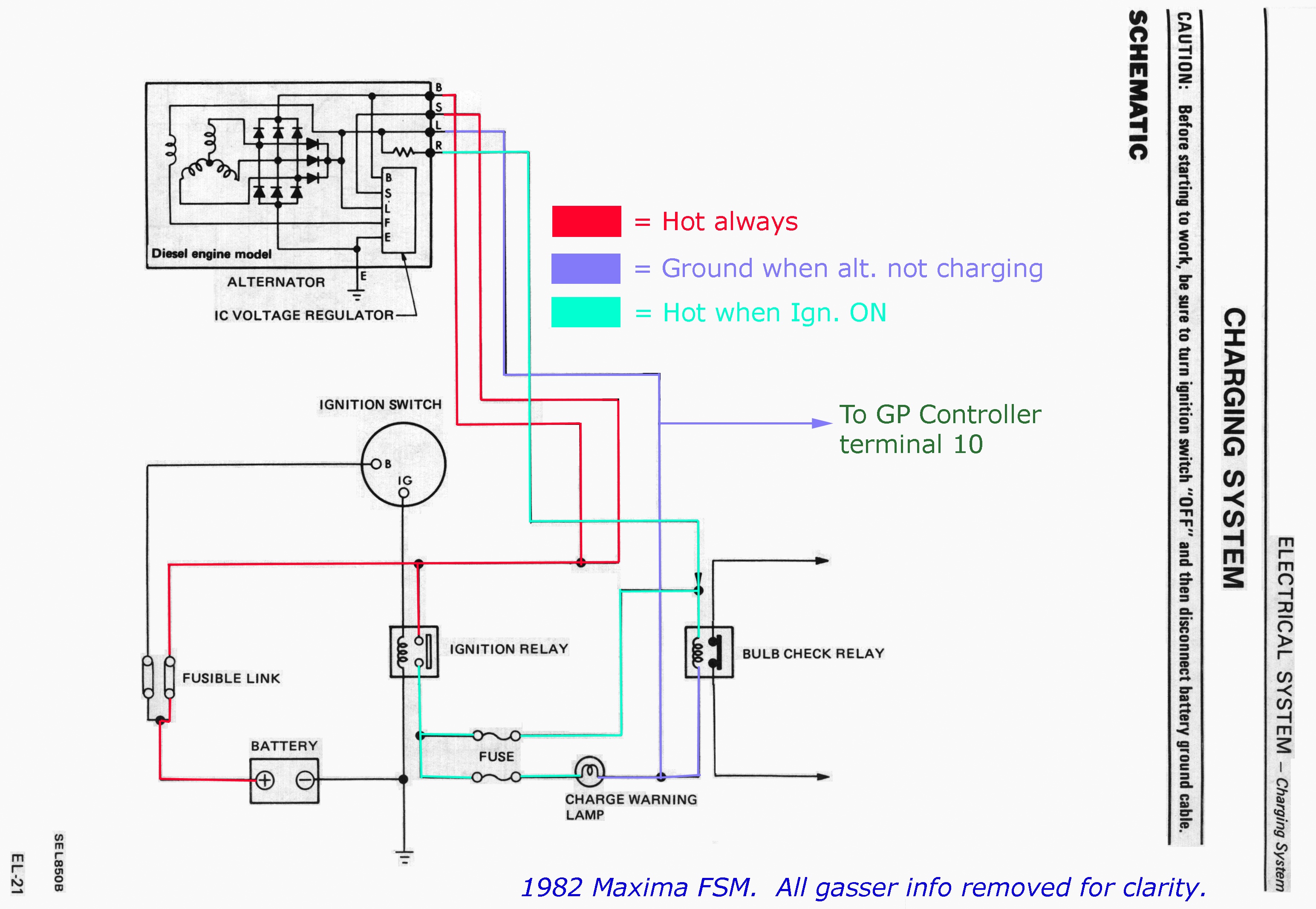 1982 Toyota pickup alternator wiring diagram