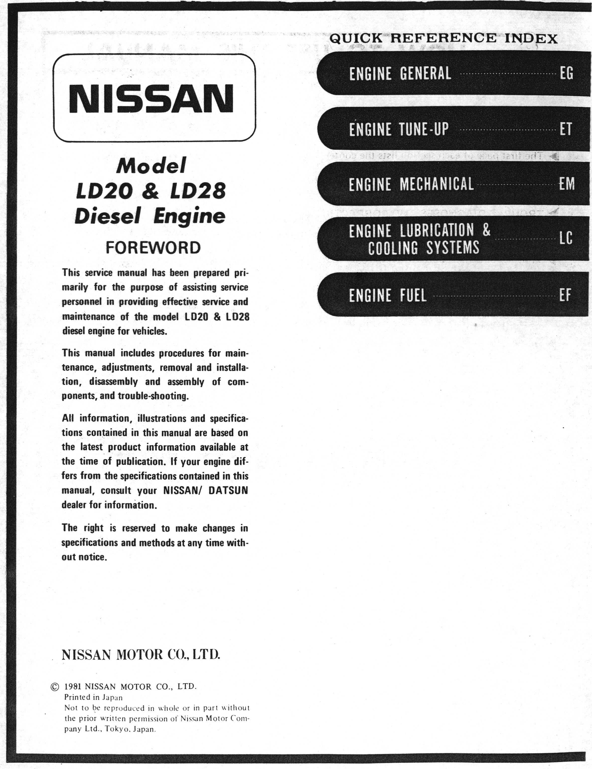 manual de motor nissan ld28