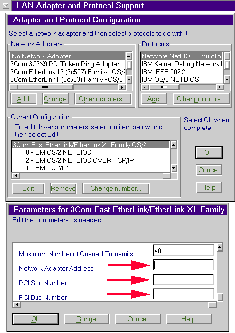 MPTS: 3C905 driver Edit screen, before