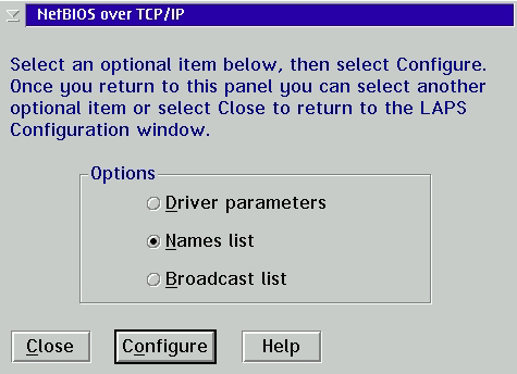 TCPBEUI RFCNAMES.LST configuration