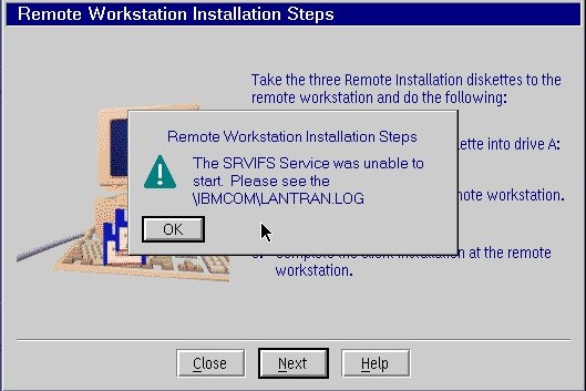 Remote Install error msg, 43k