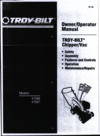 Troy-Bilt (GardenWay) Chipper/Vac Owner/Operator Manual, Models 47286 & 47287