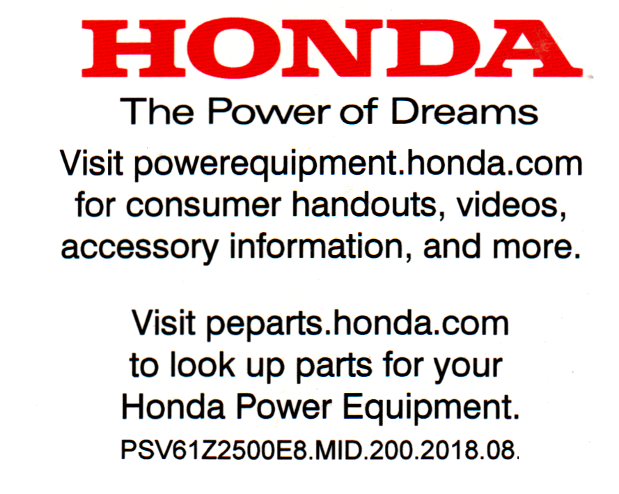 Honda EU6500is Shop Manual: back cover