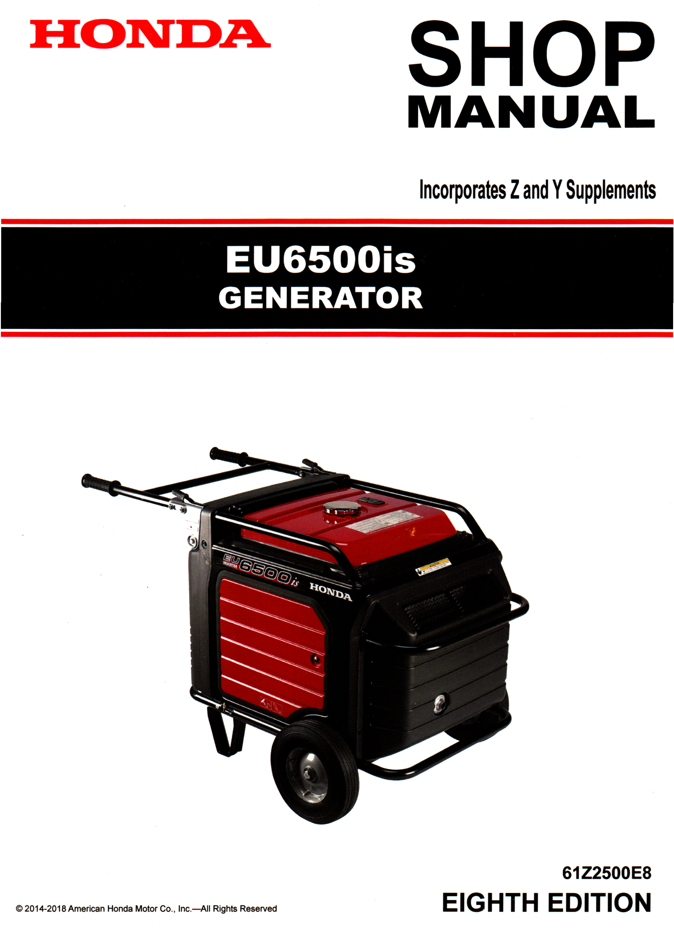 Honda EU6500is Shop Manual: front cover